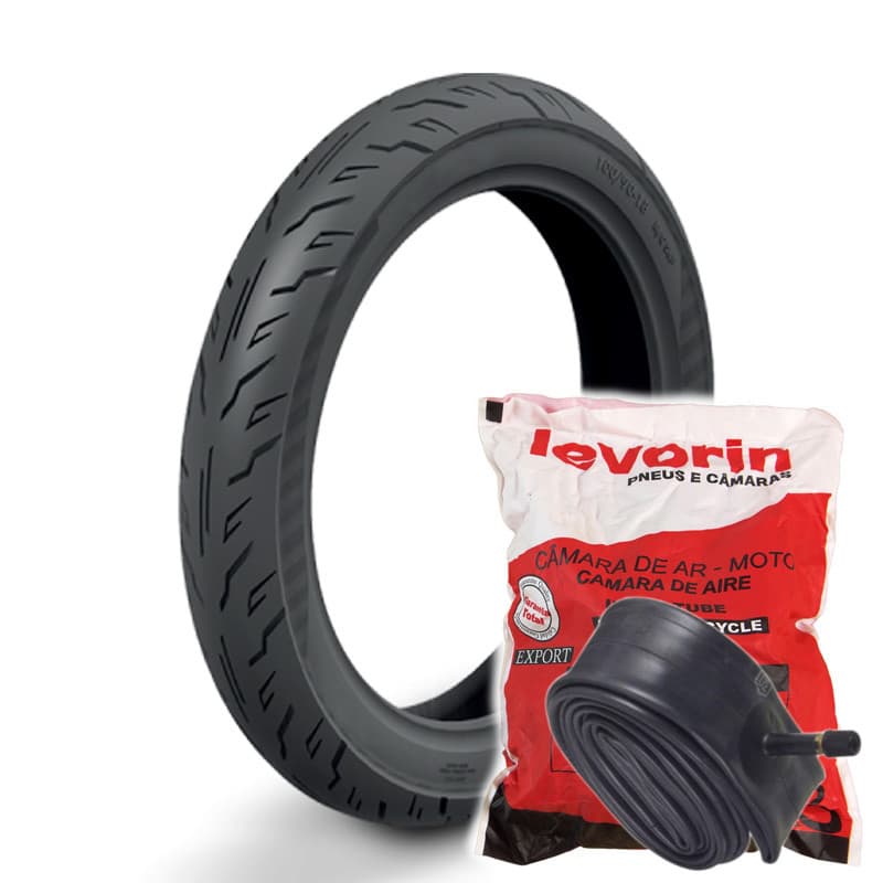 Kit Pneu Cinborg STYLE 80/100-14 49L TT + Câmara MSA14 Levorin