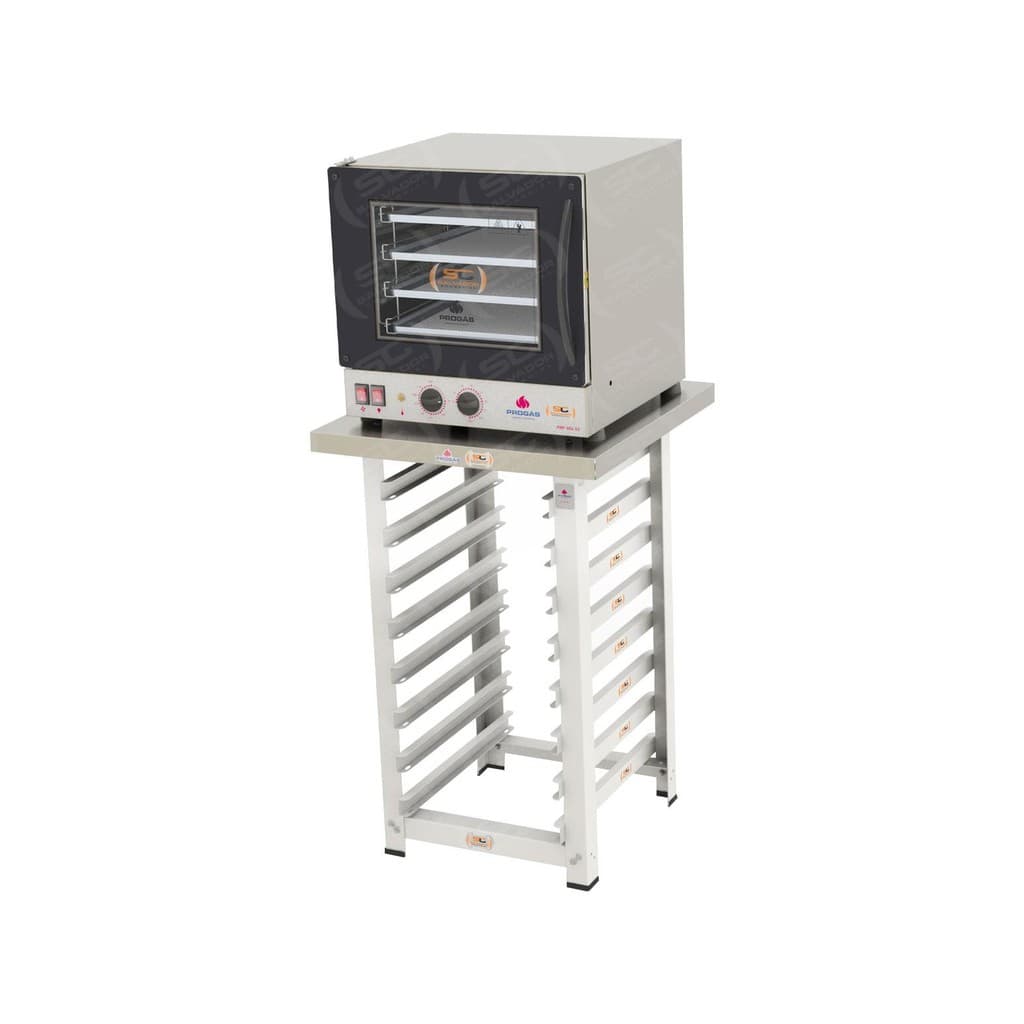 Kit - Forno Turbo Prp-004 220v Preto + Bancada Mes-004 - Progás