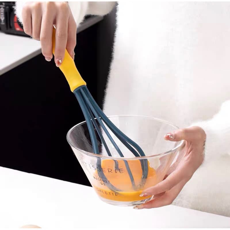 Batedor De Ovos E Massas Fue plastico Silicone Grande 30cm Fuet Profissional Bolos Reforçado