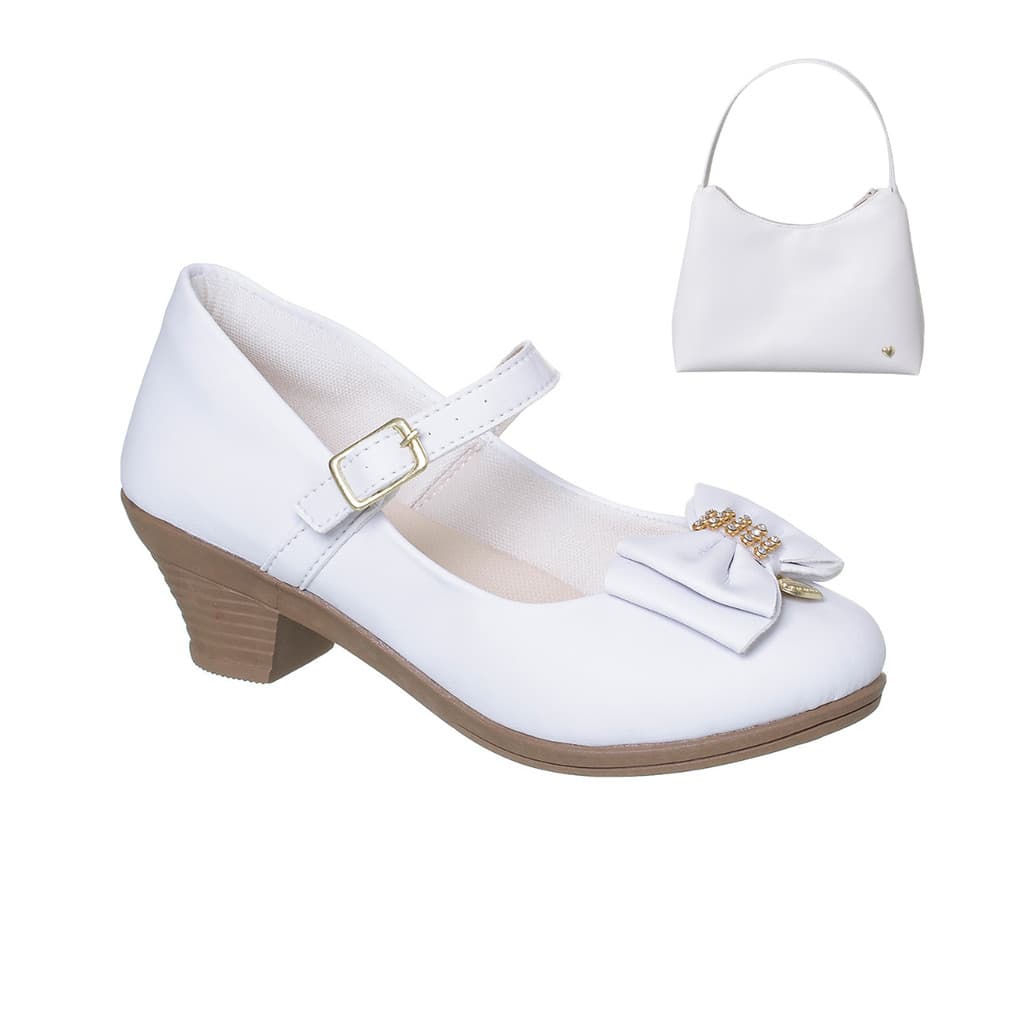 Sapatilha Infantil Menina Salto C/ Bolsinha Boneca Ref 8051B