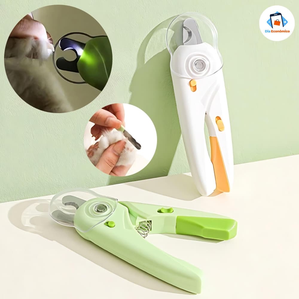 Cortador de unhas de pets kit com alicate iluminado lixa reguladora e tesoura conveniente