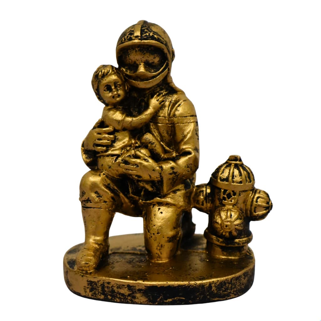 Estatueta Estátua Bombeiro Presente dia do bombeiro Decoração Troféu salva vidas