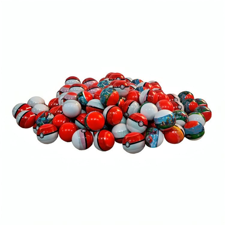 Kit 50 Pokebolas Lacrada Com 1 Miniatura Pokémon Surpresa Brincar Colecionar Tipo Sortidas
