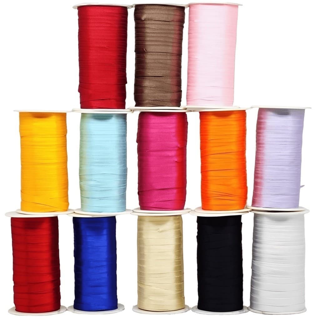 4 Fitas de Cetim Lisa Nº1 7mm/100metros- Diversas Cores