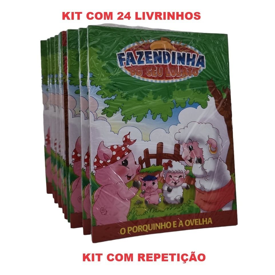 24 Livros Fazendinha História - Atacado Lembrancinha Brinde De Aniversário C/ Repetição