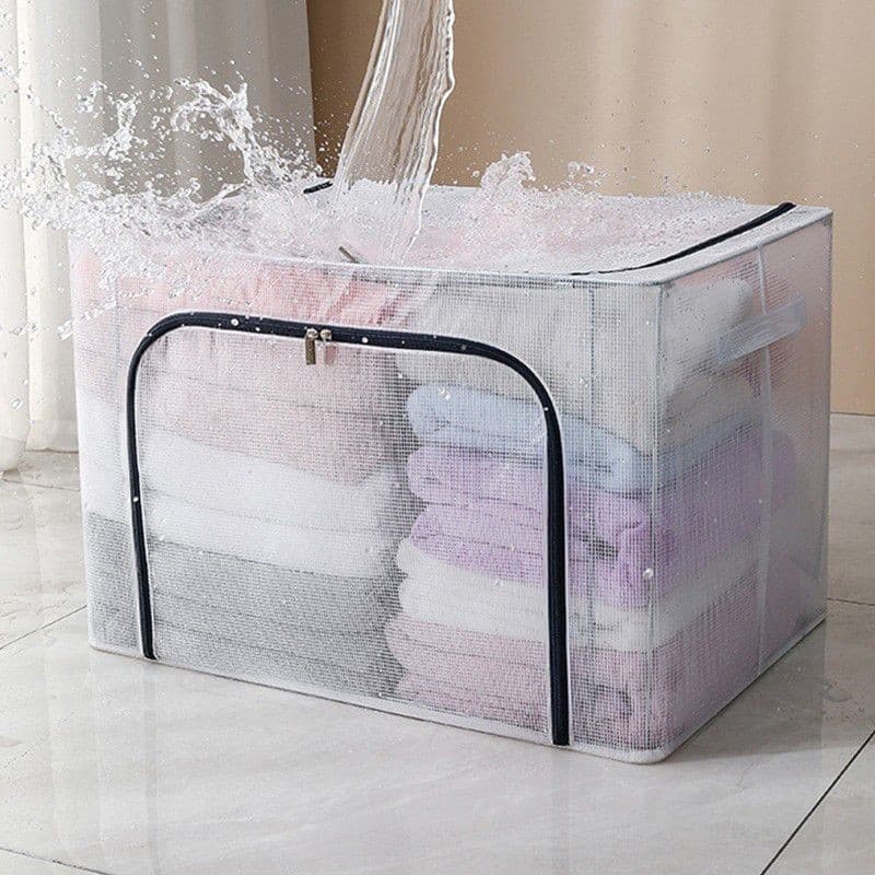 Organizador Multiuso Caixa Organizadora De Guarda Roupa Flexivel Com Ziper 50x40x30cm Grande