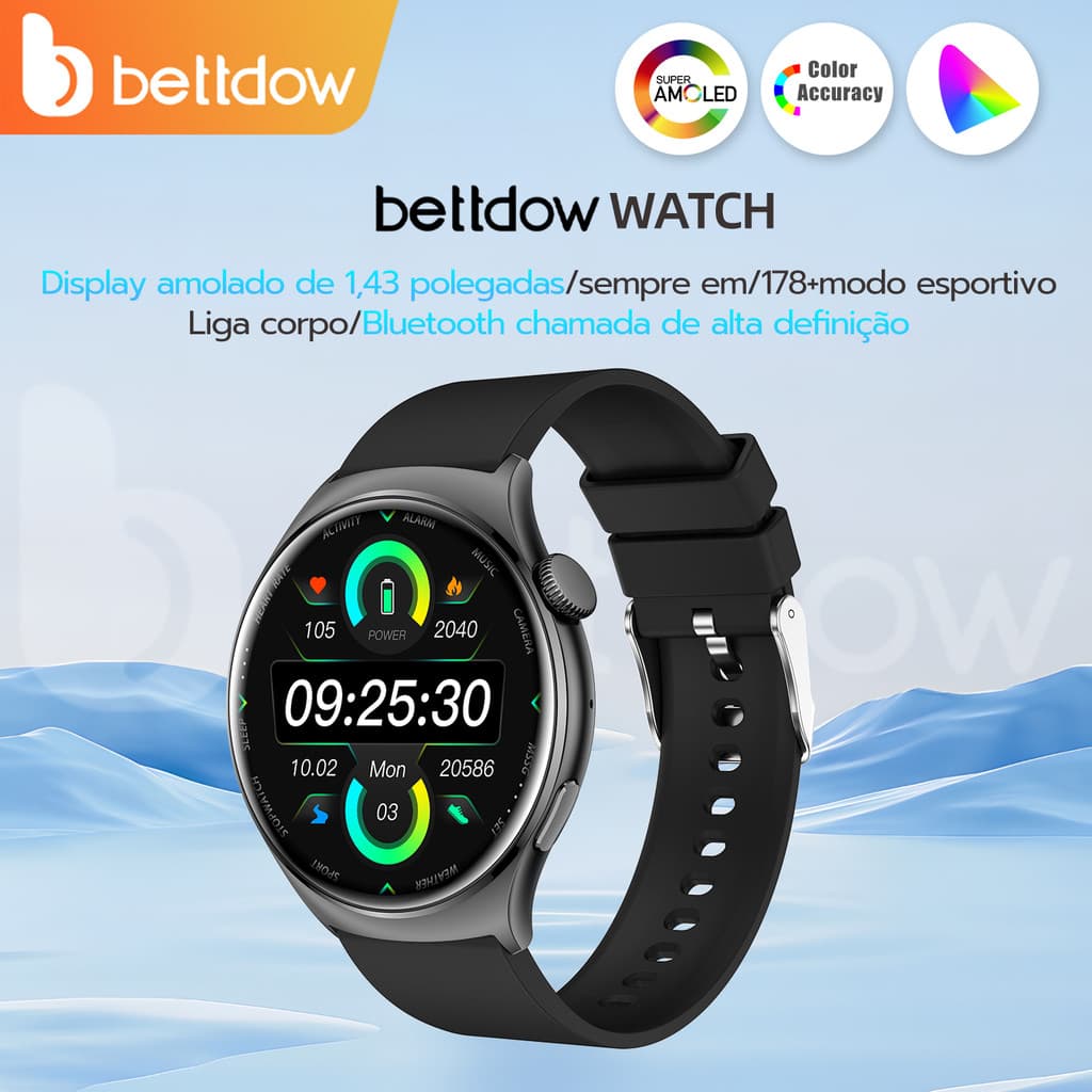 BETTDOW Smart Watch Mulheres Homens Bluetooth GPS Resposta Chamada Modo Esportivo IP67 À Prova D 'Água