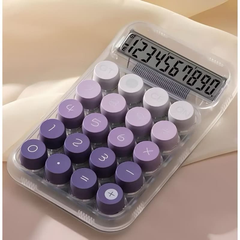 Calculadora Transparente Estilo Vintage Degradê Kawaii Aiker macaron-envio imediato