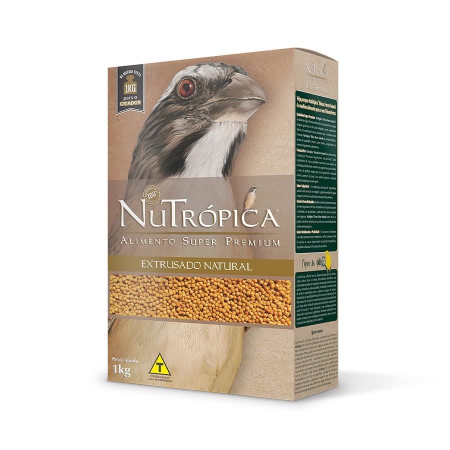 Ração Para Pássaro Nutrópica 1kg Trinca Ferro Natural Extrusada Super Premium