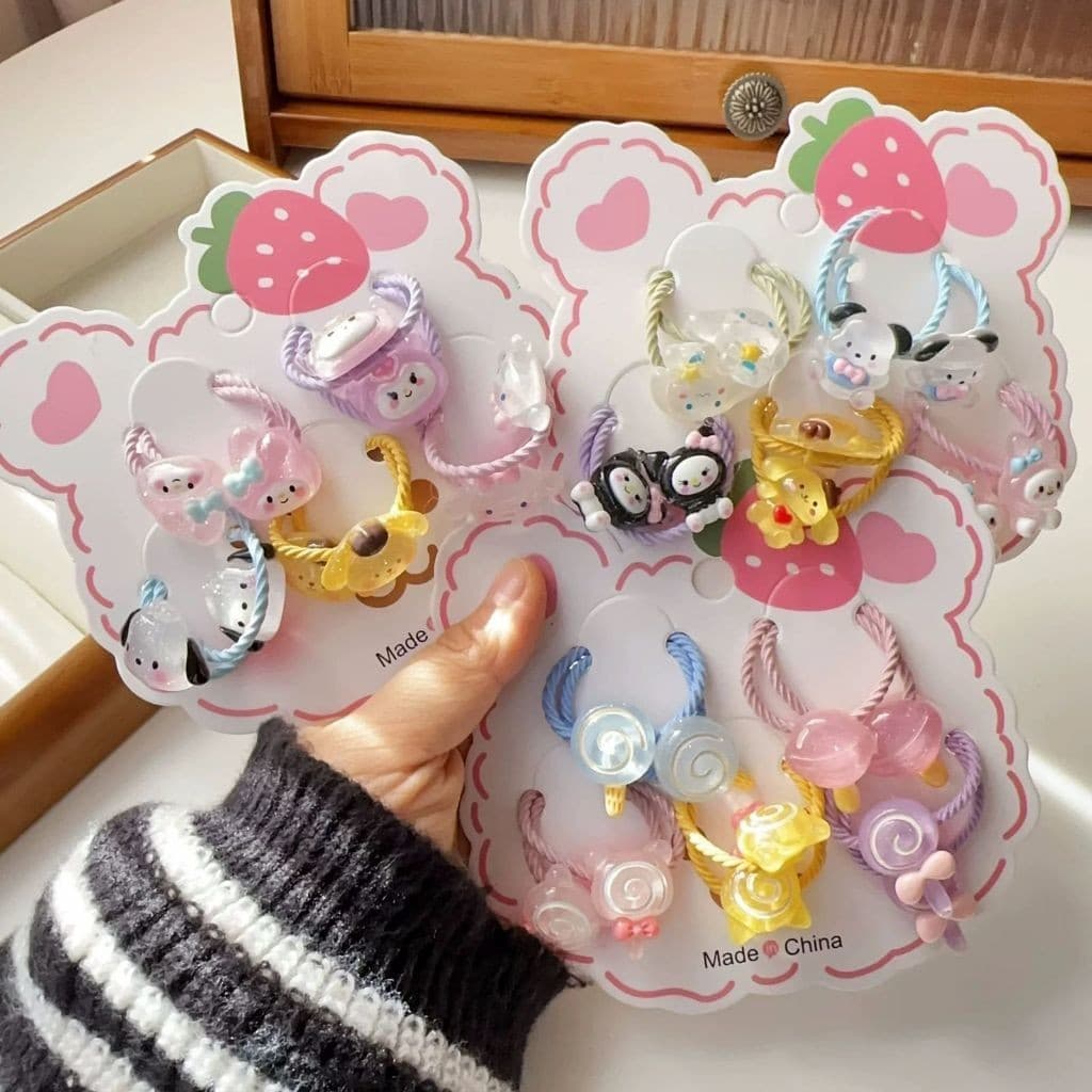 Kit 30/50/60 unidades elástico de cabelo infantil muitos Modelo aleatório