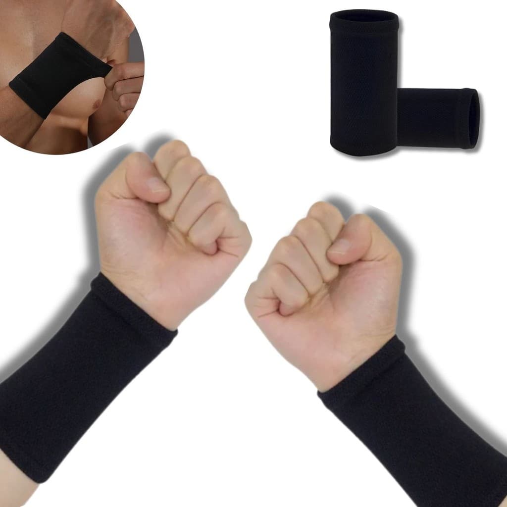 Par de Munhequeiras Elásticas de Compressão – Protetor de Pulso Esportivo

