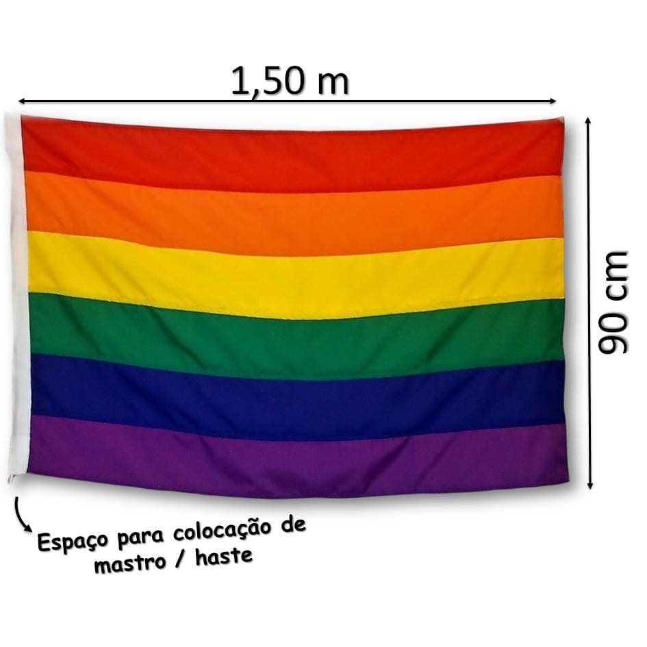 Bandeira LGBT / Arco-Íris Grande 1,50m x 90cm - Orgulho LGBTQIA+