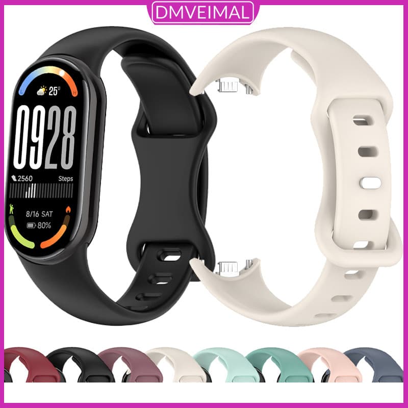 Pulseira De Silicone Para Relógio Xiaomi Mi Band 10/9/8 NFC Macia Esportiva Para Miband 9/Miband 8