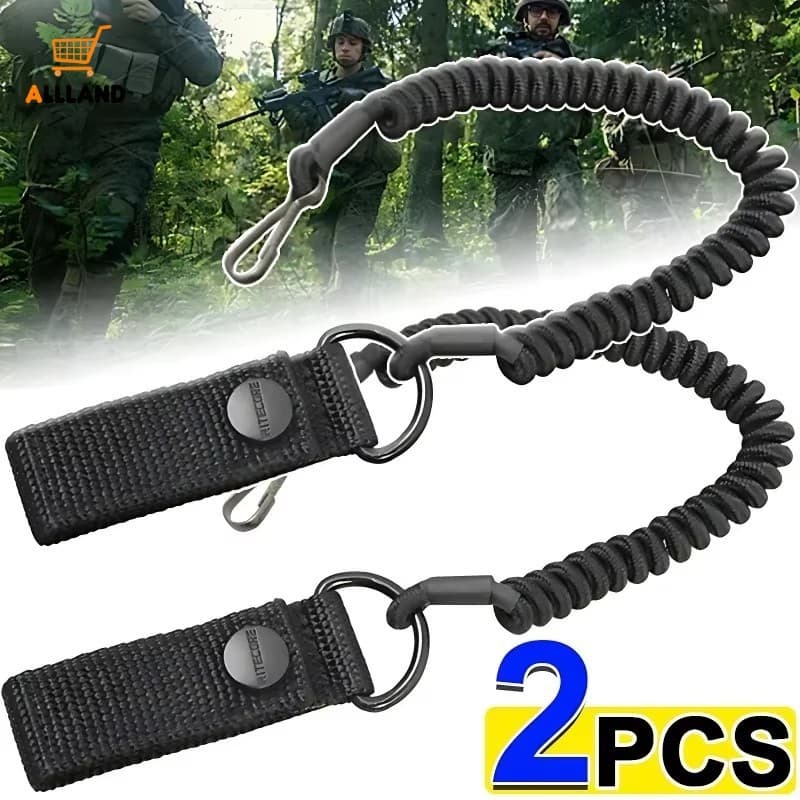 Corda Elástica De Mola Retrátil Tática , 2 Peças , Cordão Elástico Anti-Perda , Chaveiro De Telefone , Colhedores De Pesca Portáteis , Ferramenta Ao Ar Livre