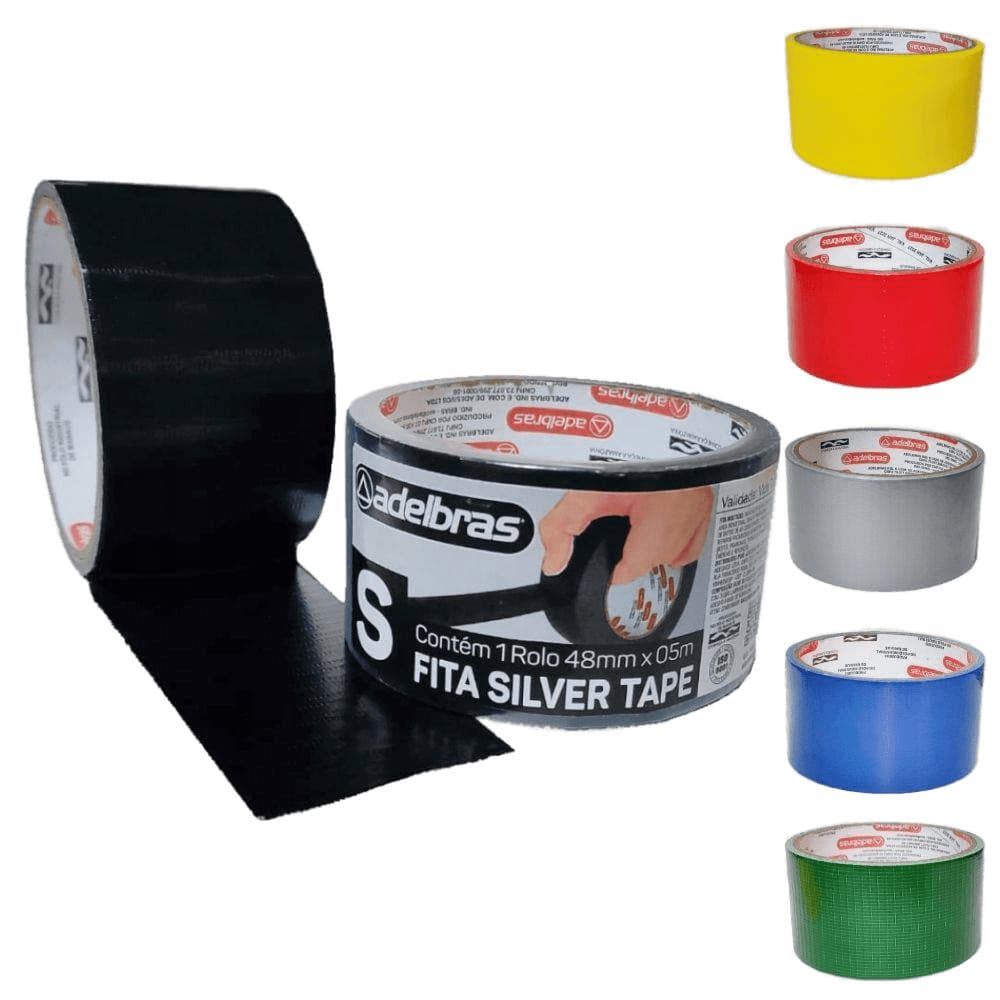 FITA SILVER TAPE MULTI-USO PRETA ADELBRAS 48mm X 5m