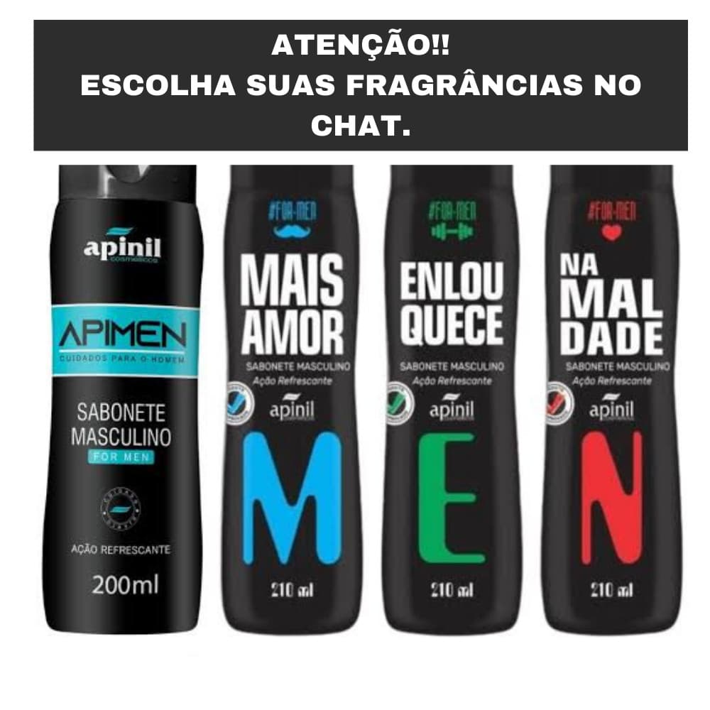 Kit 4 Sabonete Líquido Masculino Apinil 200ml