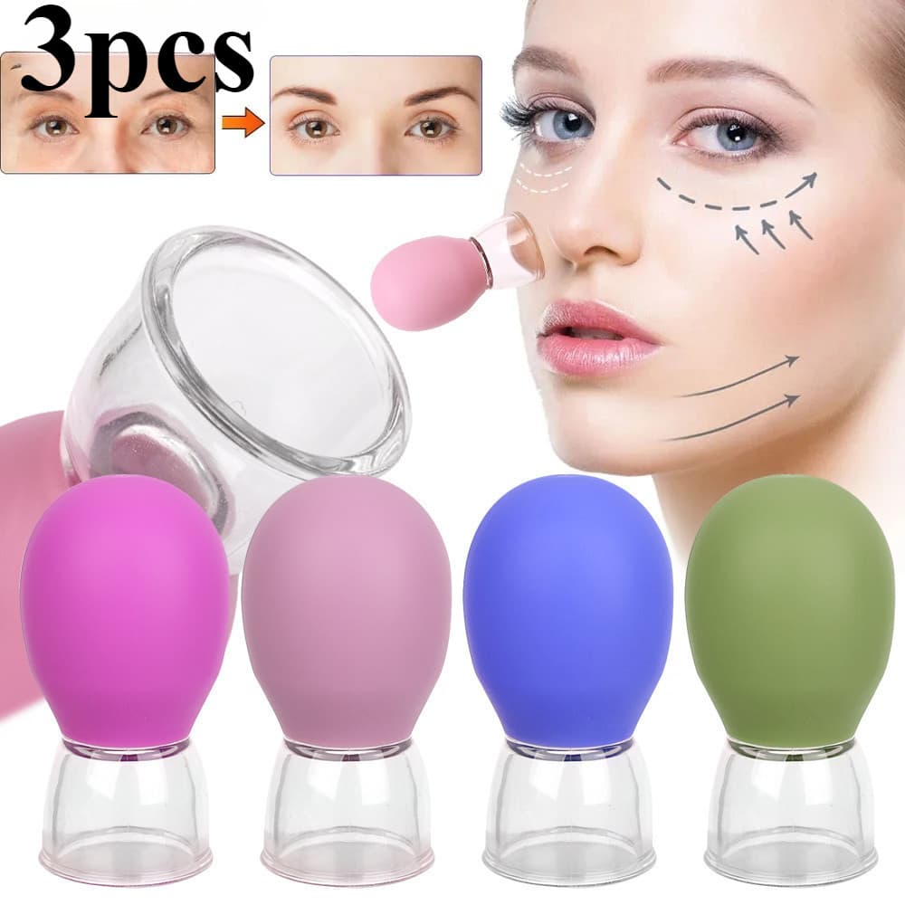 Massageador De Frasco De Vidro Com Ventosa A Vácuo-Para Rosto-Silicone , Macio , Portátil-Máquina De Ventosas Condiciona