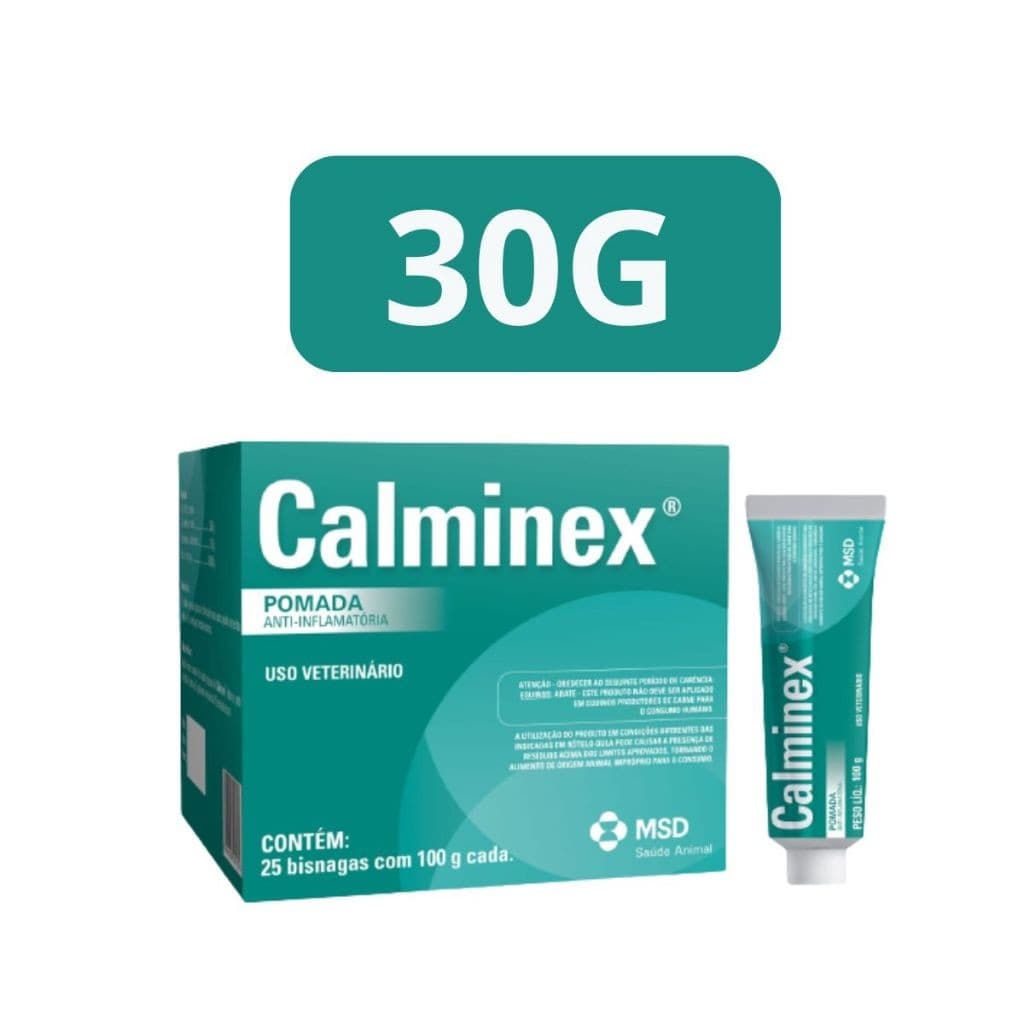 Calminex Pomada De Uso Veterinário 30g Dores e Pancadas