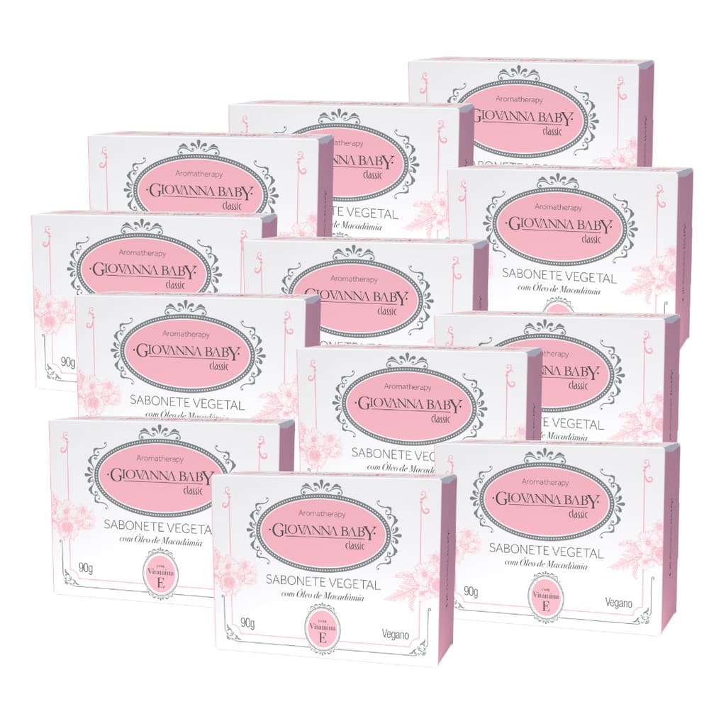 Kit 12unid  Sabonete Vegetal Giovanna Baby Classic 90g