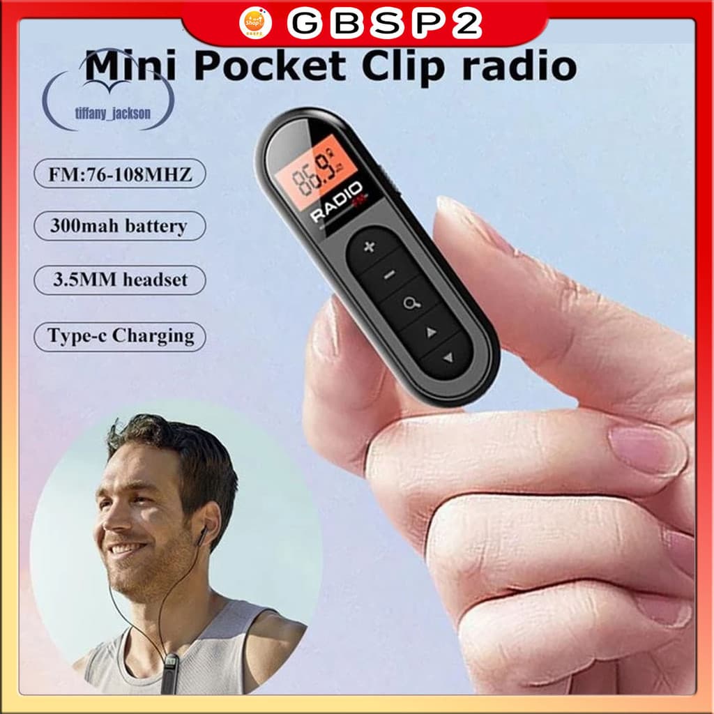 Rádio Fm Lavalier Pocket 76-108 Mhz Recarregável Pronta Entrega