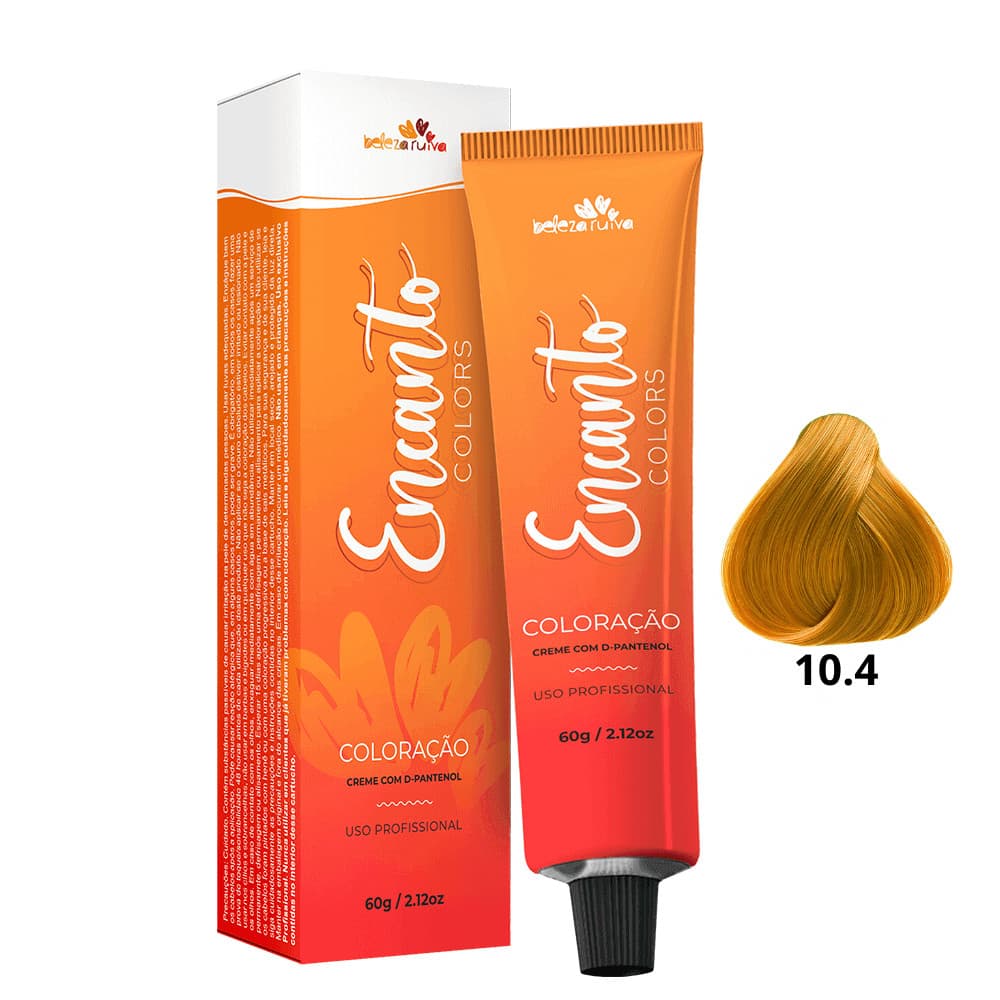 Beleza Ruiva Coloração Encanto Colors 10.4 Louro Claríssimo Acobreado - 60g