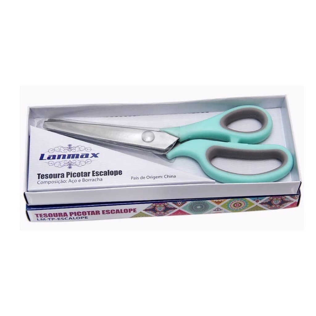 Tesoura De Picotar Lanmax Corte Escalope Profissional Papel Eva Tecido