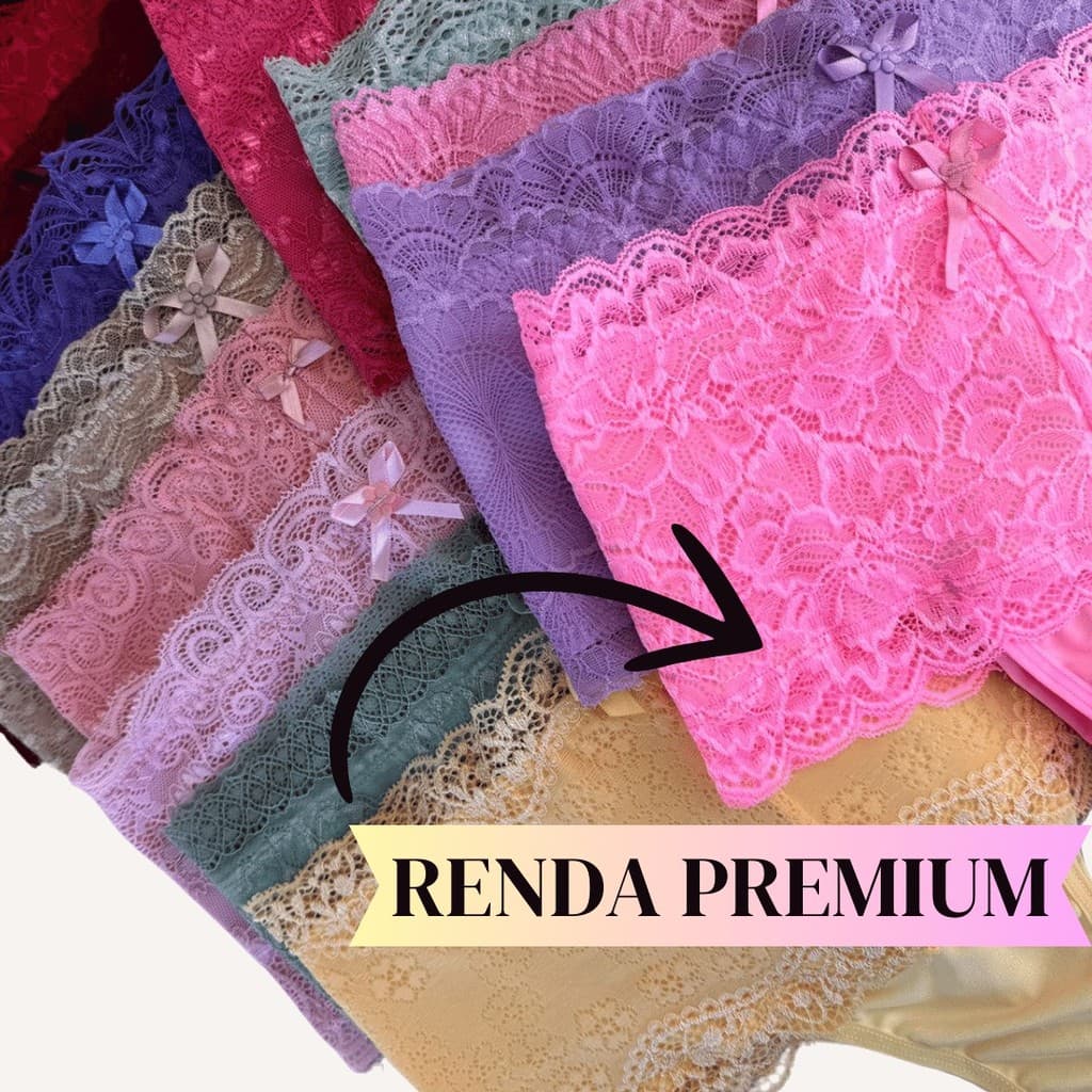 KIT 5 Calcinha Modeladora Fio Duplo Segura Barriga Cintura Alta Lingerie Femininas Aperta Culote