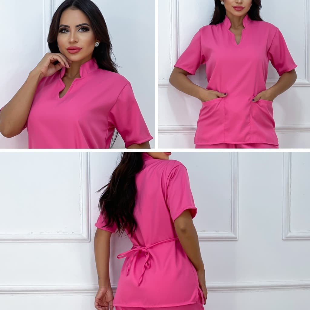 Blusa Pijama Hospitalar Scrub Clinica Oxford Toque Macio Não Amassa Varias Cores