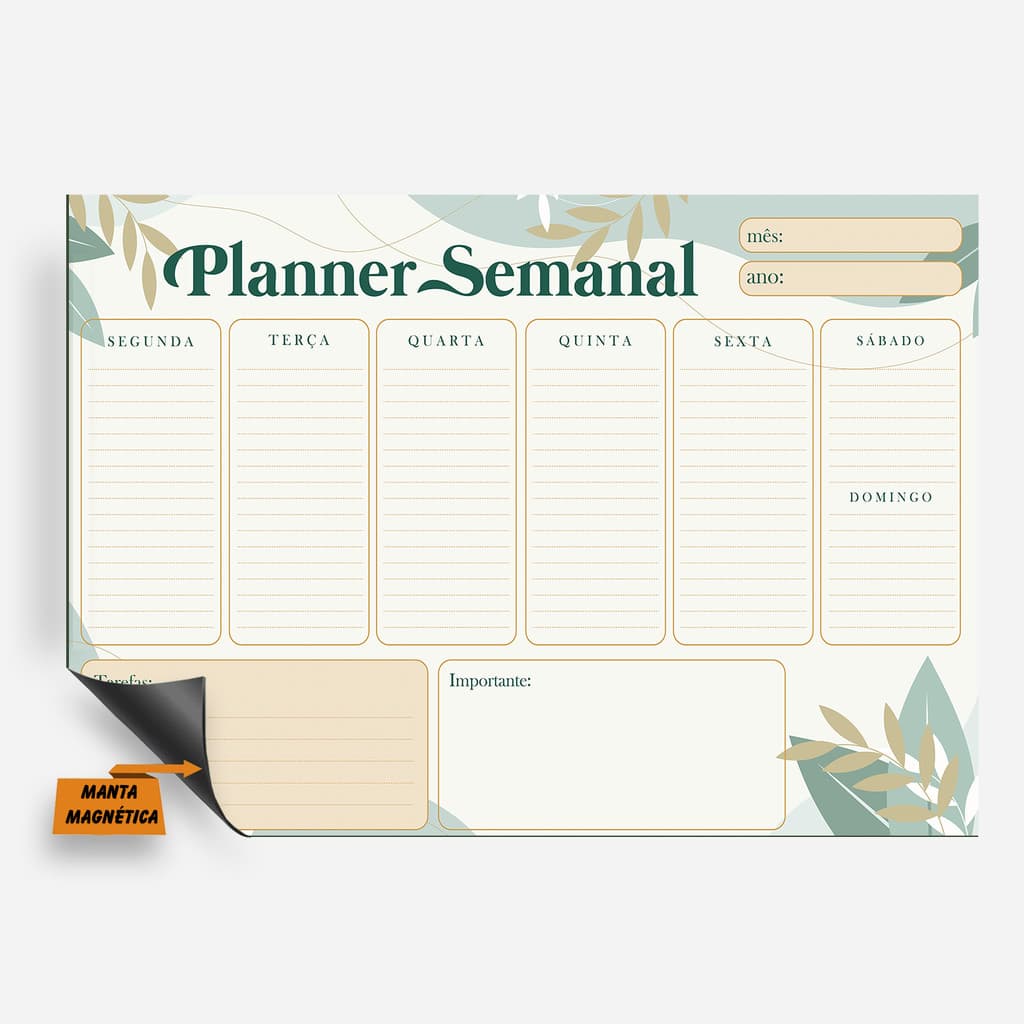 Imã Planner Lousa Branca Geladeira - Caneta com Apagador Magnética - 20x30cm  Lembrete Recado IMÃ DE GELADEIRA