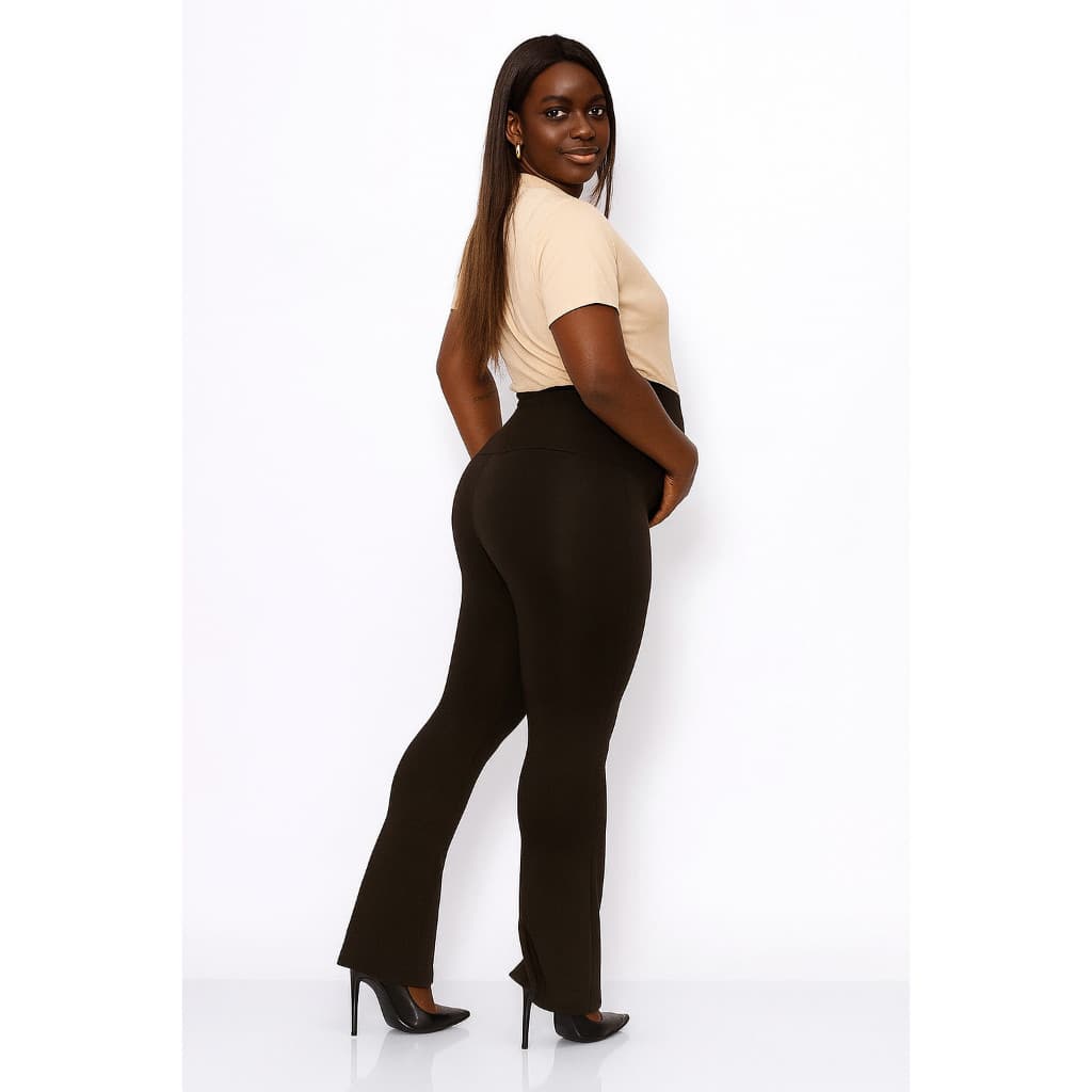 Calça Legging Gestante Flare Gravida Maternidade Conforto Preta