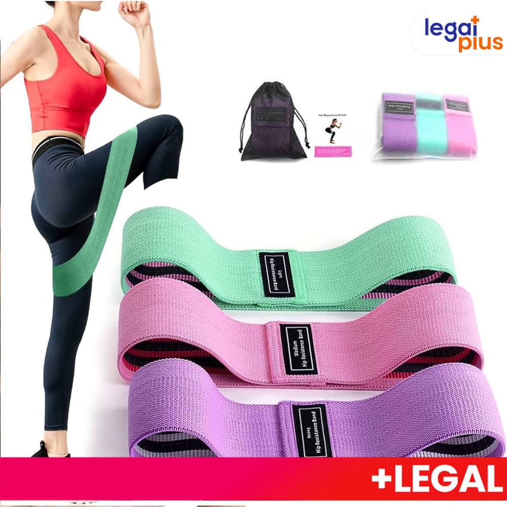 Kit 3 Faixas Elásticas De Exercício Hip Resistance Bands Para Malhar em Casa