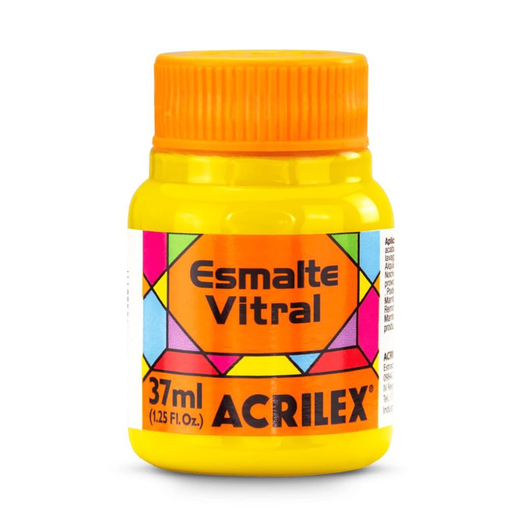 ESMALTE VITRAL ACRILEX 37ML 522 AMARELO
