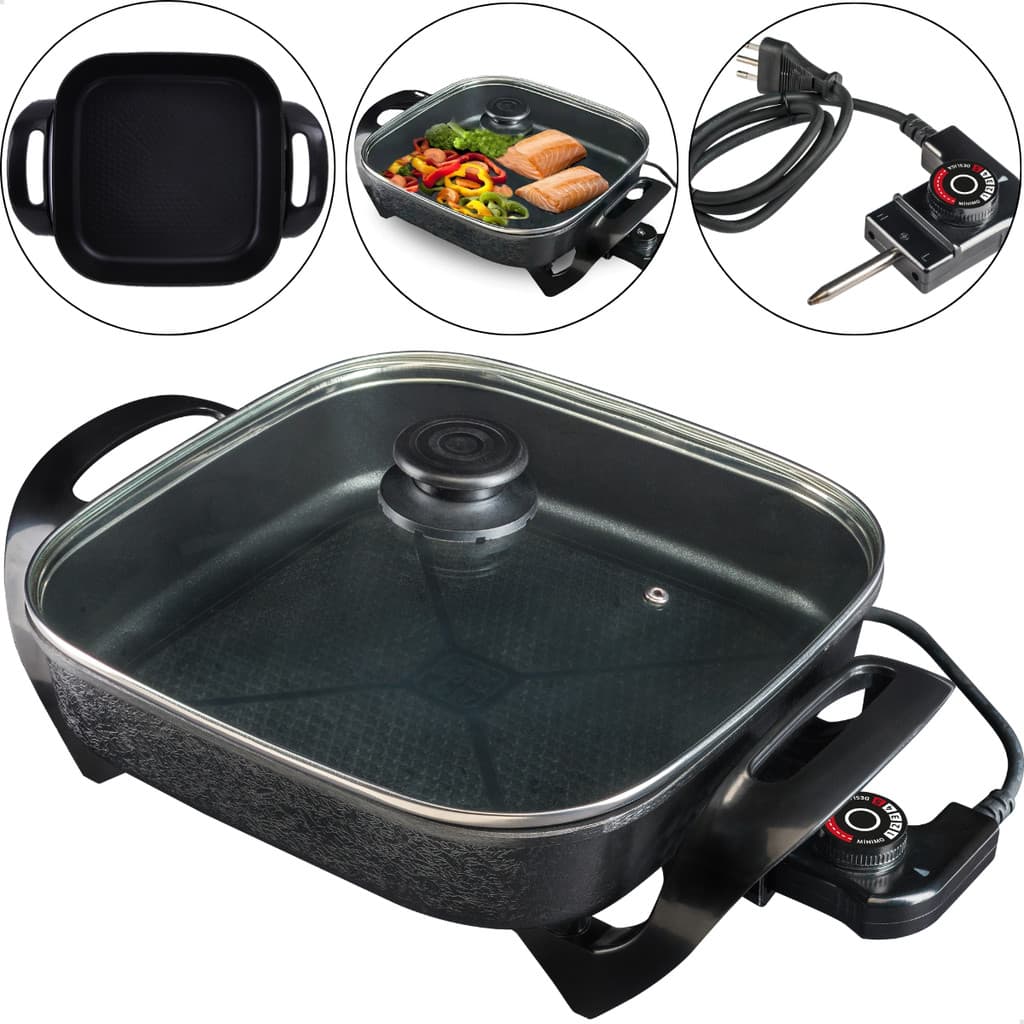 Panela Elétrica Antiaderente Agratto Mangiare 1500W 127 220V