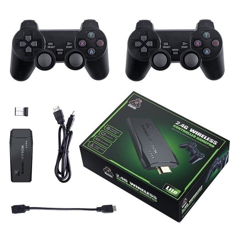 Videogame Stick 10mil 2 Controles Sem Fio Console Portatil Jogos Retro Antigo /A cor será enviada aleatoriamente Yihan