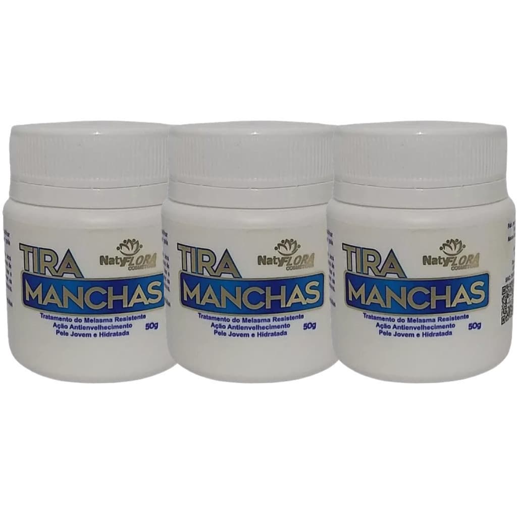 Kit 3 Pomada Tira Manchas Natyflora Combate Melasma, Ação Hidratante, Anti Envelhecimento - 50g cada