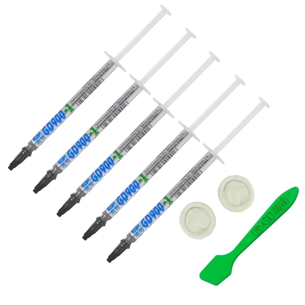 Kit 5 Pasta Térmica GD900-1 Original Atuação Máxima 6.0 W/mk 1g Gpu Pc Processador Consoles