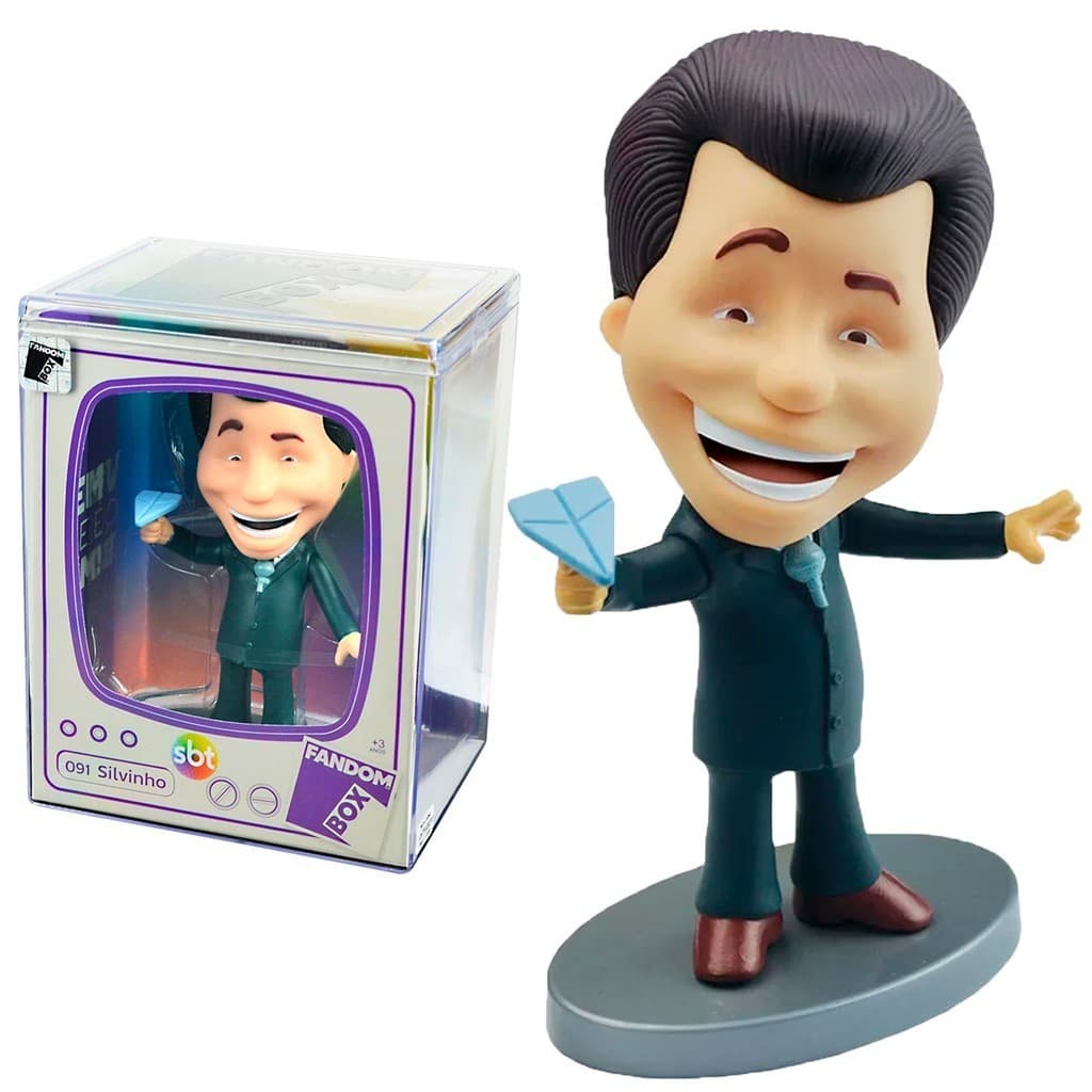 Fandom Box Silvio Santos Com Aviãozinho Articulado Em Vinil Colecionável - Líder Brinquedos