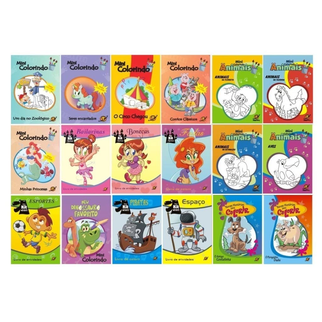 30 Livros De Colorir Atividades Vários Temas Diversos Infantil