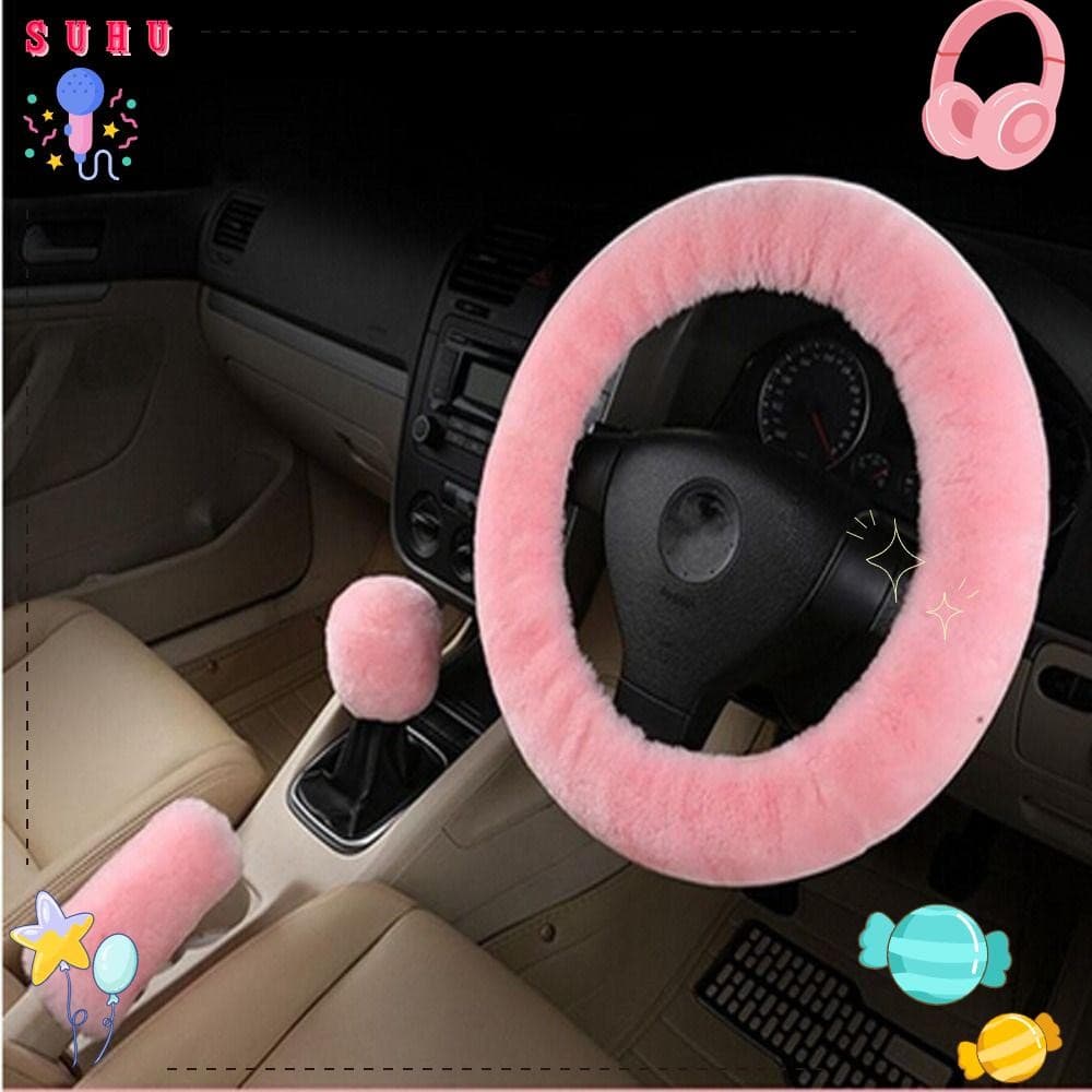SUHU 3 Peças Protetor De Capa De Freio De Mão De Câmbio , Macia De Inverno Para Volante De Carro Quente Alça
