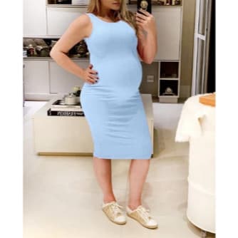 Vestido Gestante Midi Ribana Premium Alta Elasticidade