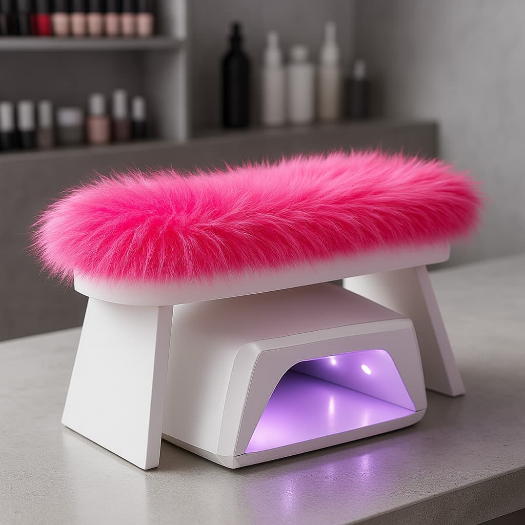 Apoio de Mão Pelúcia Manicure Nail Arte Designer Premium Luxo Elegante