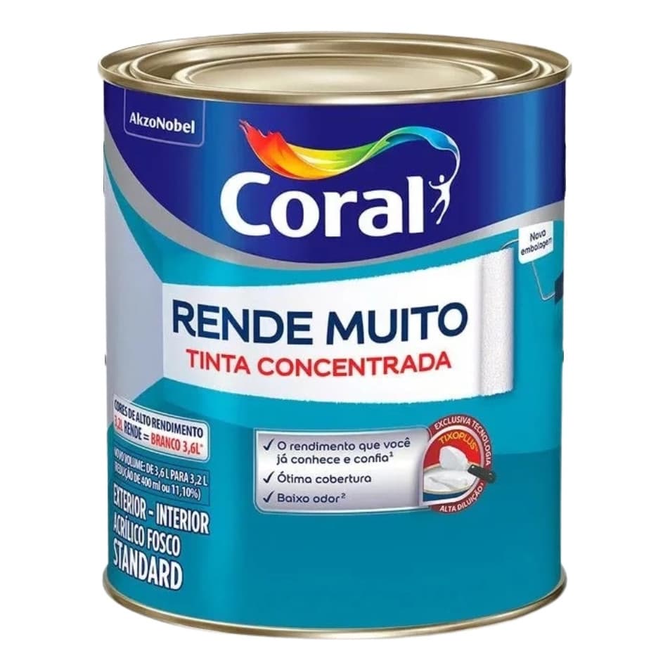 Tinta Coral Rende Muito Concentrada Paredes E Tetos 800ml