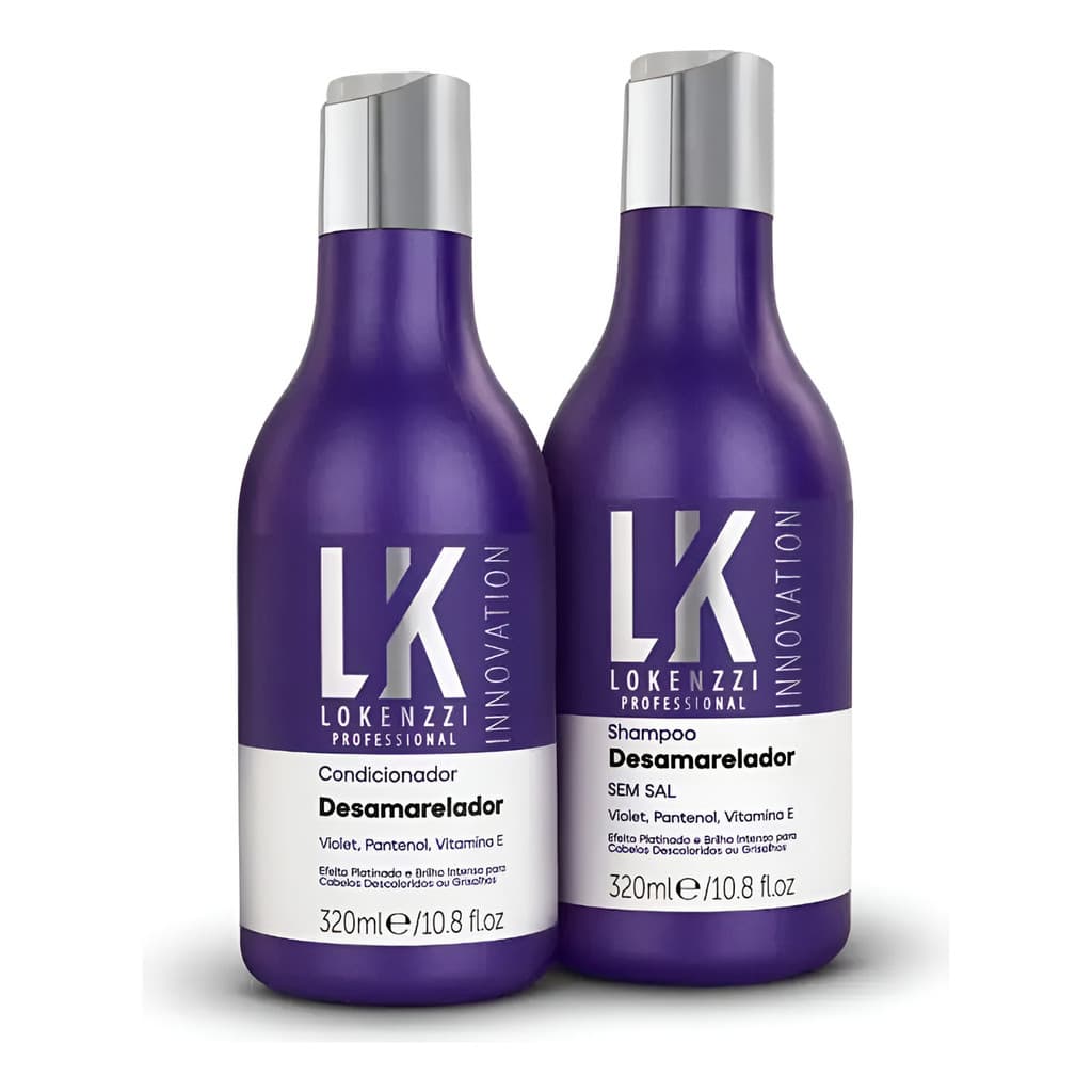 Kit Desamarelador Shampoo E Condicionador Lokenzzi 320 Ml