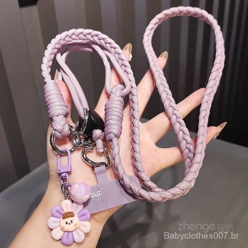 Cordão de Telefone Longo Transversal Alça Ajustável Moda Ins Viagem ao Ar Livre Corrente Pequena Concha de Abelha Duráve