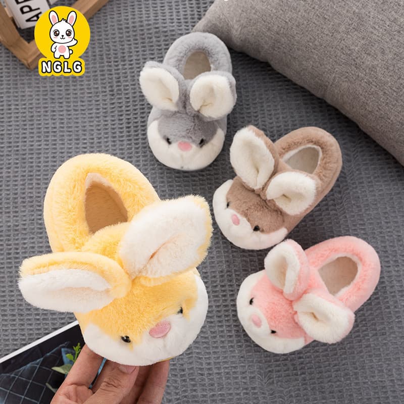 Bolsa Antiderrapante Para Crianças Com Chinelos De Algodão , Sapatos Interiores E Caseiros