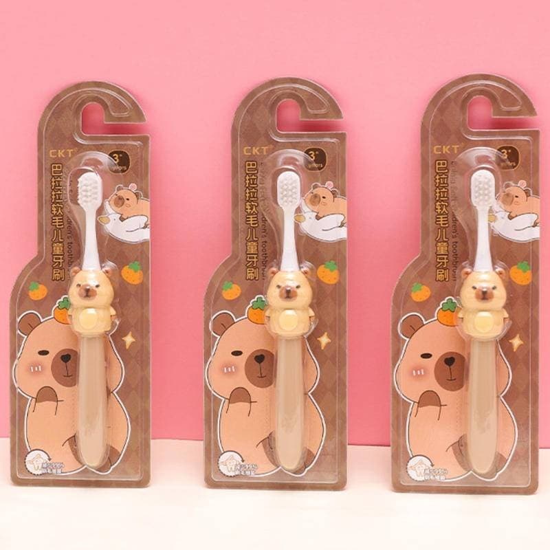 2024 Capybara Escova De Dentes Para Crianças Kawaii Cartoon 3-12 Anos Kid Household Macia Limpeza Dos Ferramenta Oral Presente De Natal