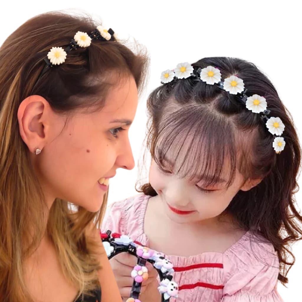 Tiara de Flor Margarida Penteado super estiloso adulto ou infantil