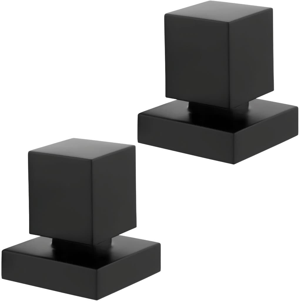 Combo Acabamentos Quadrados Preto Luxo em Metal Para Registro De Chuveiro Deca