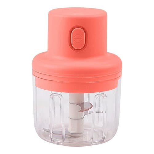 Triturador De Alimentos Mini Moedor Elétrico 3 Laminas Cor Rosa