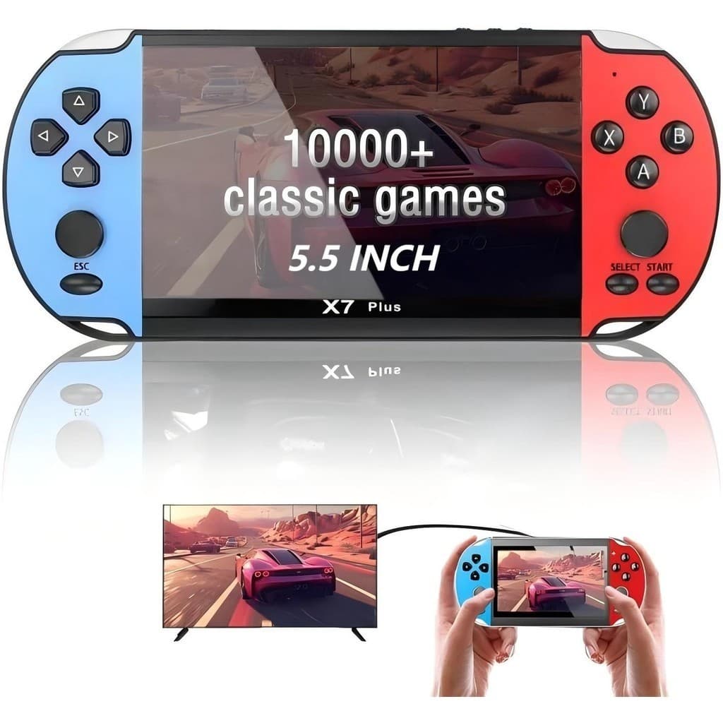 Videogame Portatil X7 PLUS Tela 5.5"/LH-5 6.5"/A-8290 4.3" PSP +5000 Jogos Retro 16GB,Console de Mão Memoria Expansivel